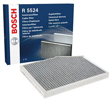 Bosch R5524 Aktivkohle Innenraumfilter - filtert Gerüche, Pollen und Staub - Ersatzfilter für bessere Luftqualität im Fahrzeuginnenraum