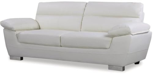 Habitat et Jardin Divano in pelle/PVC rigenerato DALLAS - 3 posti - Bianco