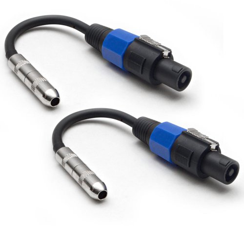 Seismic Audio SAPT56-2Pack 2 Pack 1/4 TS Female to Speakon Adapter Patch Speaker Cable