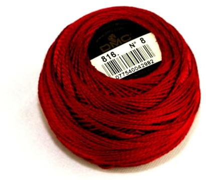 DMC Baumwolle Perle Gewinde Größe 8 816 – Pro 10 Gramm Ball