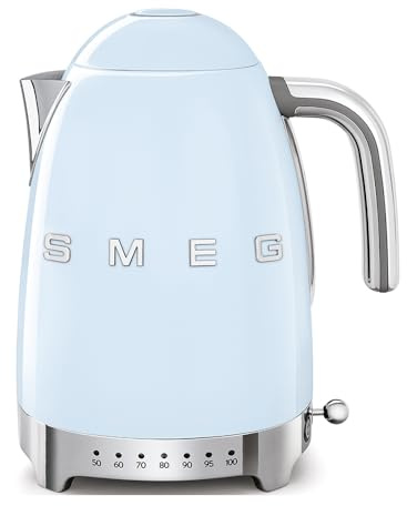 Jug Kettle, LED Display, 7 Temperature Settings, Acoustic Alarm, 3KW, 1.7L, Pastel Blue