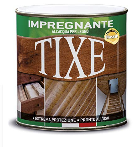TIXE Impregnante Legno all'Acqua, Vernice Protettiva, Wenghè 750ml | Vernice Finitura Protettiva, Impregnante Legno Esterno Interno non Filmogena Resistente ai Raggi UV | Made in Italy