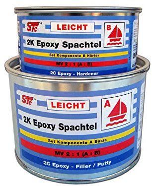 STC 2K Epoxy Spachtelmasse LEICHT Set – 480 g / 800 ml | Bootsspachtel & Epoxyspachtel