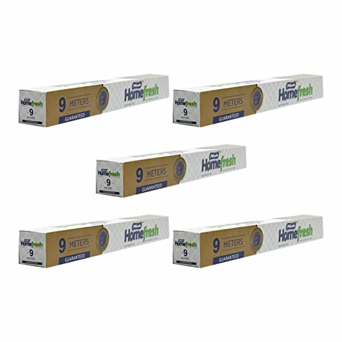 M1SS 5 Rolls Premium Heavy-Duty Kitchen Foil, 10.5 Micron Aluminium Foil Roll, 295mm x 9m | Quality Food Service & Catering Foil | Ideal for Home & Professional - 9 Meter