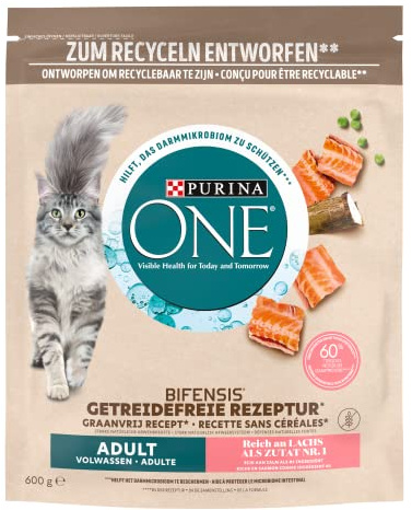 PURINA ONE Getreidefrei mit Lachs Katzenfutter 600g (6 Beutel; 3,6kg)