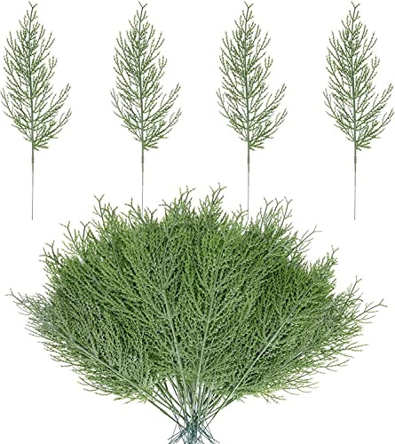 GIONAR 25 PCS Artificial Pine Branches,Fake Greenery Plants Pine Sprigs,Faux Leaves Picks for DIY Garland Crafts Christmas Embellishing and Home Garden Decoration