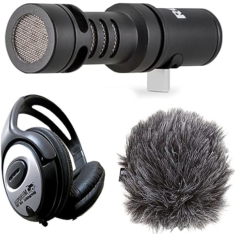Rode VMMC Videomic Me-C Microphone for USB-C Smartphones + Keepdrum Stereo Headphones