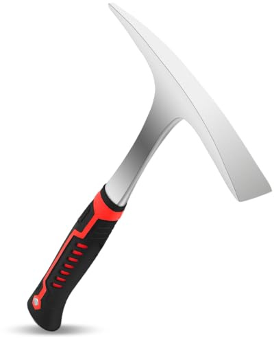 Hear XSUS 27-ounce Forged Steel Geological Rock Pick, Dual Head Design, Anti-slip Rubber Handle, style2323