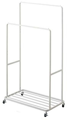 Metall-Kleiderstange, stabiler Design-Kleiderständer, kreative Barren, Jacke, Hemd, offene Garderobe, 360°, kann bewegt werden, Wäscheständer im Freien, 158 x 93 cm, Weiß/158 x 93 cm Comfortable