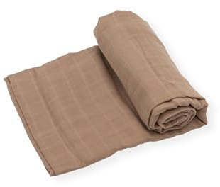 Zwergensache Musselin Tuch aus Bio-Baumwolle | Pucktuch | Mullwindel | 120x120 cm | Spucktücher für Babys | Babydecke | extrem weich (Braun)