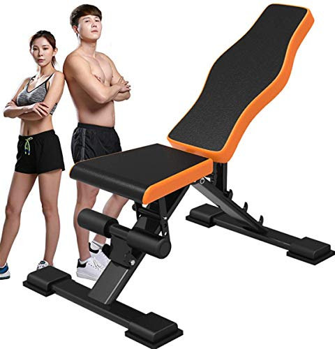 FHPEWXDG Fitness All-In-One Hantel-/Langhantel-Hantelbank, verstellbare Sit-Up-Bank mit Flacher Neigung zum Gewichtheben, Sit-Up und andere