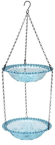 Inkoby 2-Lagiger Bienenfutterspender mit Lebendigem Blumendesign, Hängende Bienentränkestation zum Füttern Von Schmetterlingen, Badeschale, Vogelfuttertablett