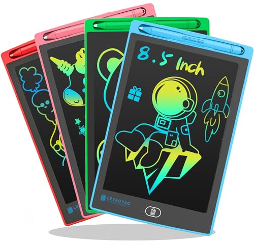 LEYAOYAO 4 Pack LCD Writing Tablet for Kids, 8.5inch Colorful Screen Doodle Pad Drawing Board, Learning Educational Toys Gifts for 3 4 5 6 7 Years Old Girls Boys (Green+Red+Pink+Blue)