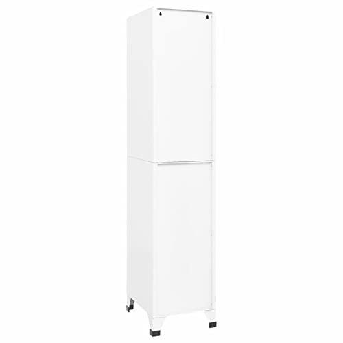 Spindschrank Büro Arbeitsplatz Metall Spind Schrank Aufbewahrung Badregal Aufbewahrungsschrank Aufbewahrung Organizer Weiß 38x45x180cm Stahl