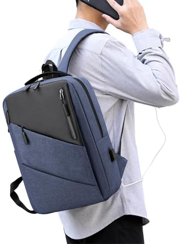 Mochila de viaje para ordenador portátil, mochila de mano aprobada por vuelo, mochila escolar universitaria impermeable con puerto de carga USB para hombres y mujeres
