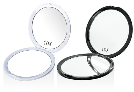 Specchio Da 2 Pezzi, Specchio Ingranditore Da Viaggio, Specchio Da Borsa, Specchio Compatto, Specchio Tascabile Da Donna, Specchio Da Viaggio Pieghevole, Specchio Per Trucco Da Viaggio