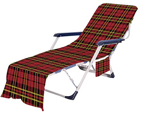 Lounge Chair Beach Towel Portable Microfiber Beach Chair Covers with Pocket Print Sunbed Towels Quick-drying for Garden Sunlounger