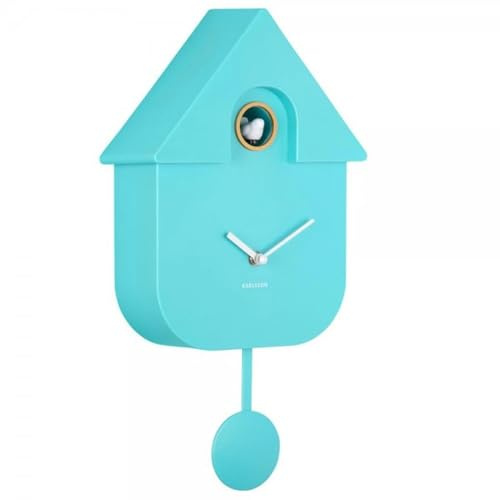 Karlsson Wall Clock Modern Cuckoo ABS Turquoise Blue