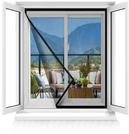 55x160cm,Mosquiteras de Ventanas para Bloquear Mosquitos, Cortina de Malla Antiinsectos para Sala de Estar, Dormitorio, Patio, Balcón, Fácil Instalación