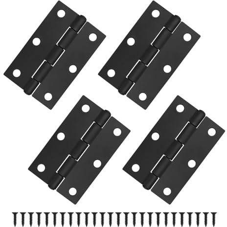 JJWNMLL Bisagras de puerta 4 piezas-75mm(3 inch) Armario Puerta Bisagras de plata con de Tornillos interior para el hogar Muebles de madera Bisagra de la puerta