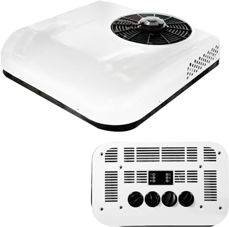 ANAAMAYL 24V Klimaanlage Wohnwagen,Split Dach-RV-Klimaanlage Wohnmobil, DC Für Auto Dach Mobiler Klimakompressor,Für Transporter,Geländewagen,LKW, Wohnmobile(Weiß) (White, 24V)