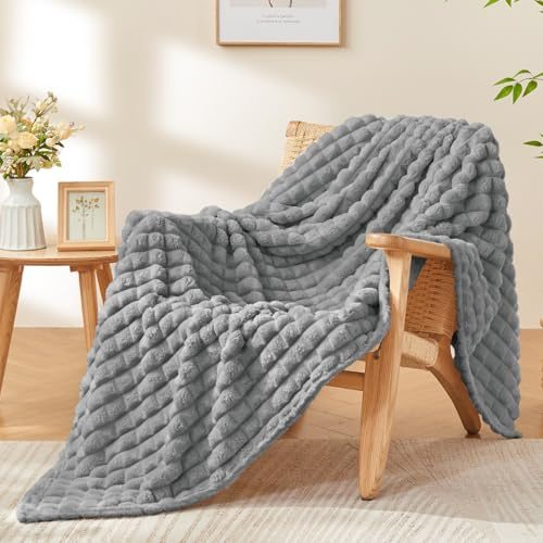 BEDELITE Kuscheldecke Flanell Flauschig, Grau, 125 x 150 cm | Weiche Decke, Deko Kariert Fleecedecke, für Sofa und Wohnzimmer, als Sofaüberwurf, Throw Blanket Wide Use