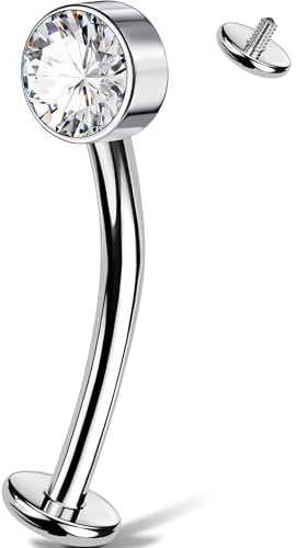 OUFER Titanium Belly Button Rings for Women Men, 14G 16MM Long Belly Piercing Jewelry Barbells, Floating Navel Piercing Jewelry