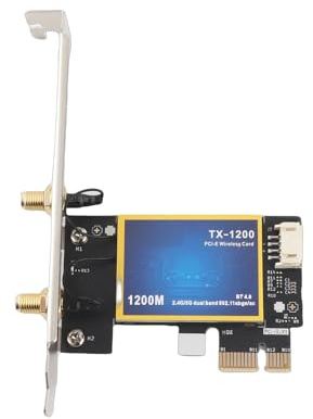 Dioche Adaptador de Tarjeta WiFi PCIEx1 de 1200Mbps con 4,0, Tarjeta de Red WiFi de Doble Banda de 5GHz y 2,4GHz para PC