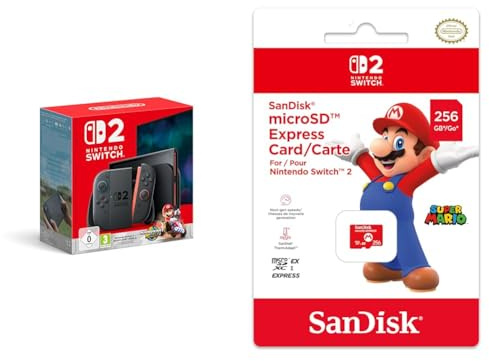 Nintendo Switch 2 Mario Kart World + Carte mémoire micro SD express 256 Go SanDisk