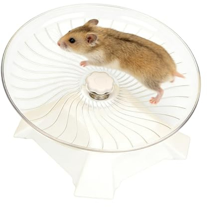 Hamsterhjul – leksak med djurrörelser, hamster balanscykel tyst, för små djur chinchilla och gerbil och sköldpadda reptil iller för bur