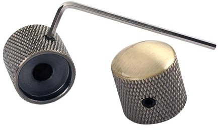 2 Stück Metal Volumes Tone Control Knobs Rutschfeste Gitarren Potentiometer Control Knob mit Loch E Gitarre Bass E Bass Dome Teile Zubehör Hardware