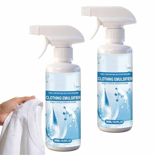 300ml Natural Clothing Emulsifier,Non-ionic Laundry Pre-Treatment,Powerful Laundry Stain Remover Spray,Stain Remover For Clothes Laundry,No Damage Fabric Conditioner (2pcs)