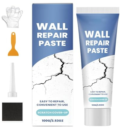 Kit de reparación de paredes,Sellador Adhesivo para Arreglos - Pasta para Paredes en Agujeros | Masilla para Grietas, Azulejos, Papel Pintado, Yeso, Baño, Suelo, Techo, Cerámica