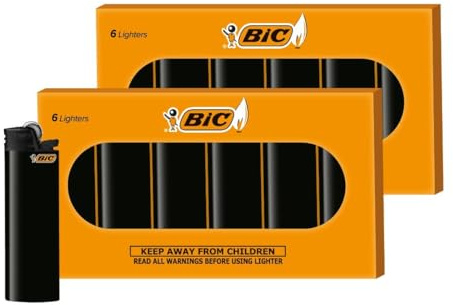 BIC - Paquete de 12 encendedores Maxi, Totalmente Negros