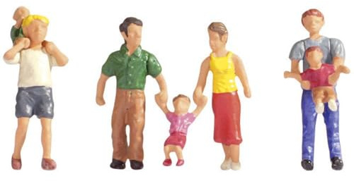 NOCH® Figuren-Set „Eltern & Kinder“, Miniaturfiguren, für Spur H0, ideal für Modellbau und Dekoration
