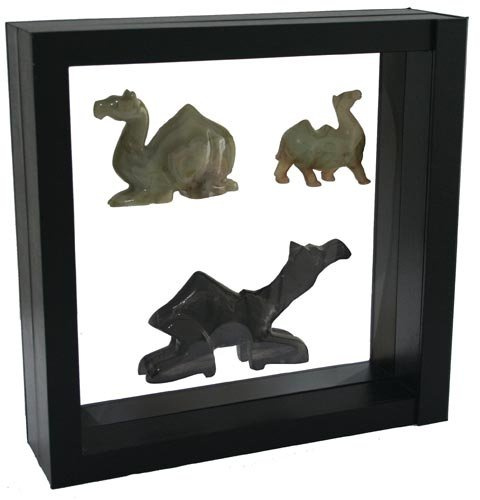 SAFE 3D-Schweberahmen schwarz 305 x 305 x 80 mm | Zwei flexible Membranfolien halten kleine Objekte beidseitig sichtbar
