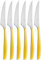 Bugatti GL6U-021F06/6 Glamour - Servizio di 6 coltelli da Dessert, in Acciaio e San, 16 x 26 x 3 cm, Colore: Giallo