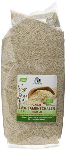Avitale Ganze Flohsamenschalen aus Indien, 99% Reinheit, reich an Ballaststoffen, Bio-Ware -Verpackt in Deutschland, 1er Pack (1 x 250 g)