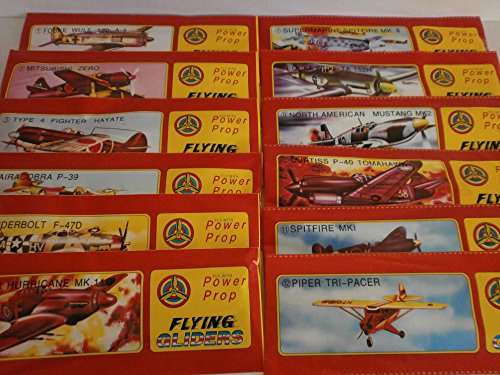 Schnooridoo 10 x Styroporflieger Flugzeug - Flugzeuge aus Styropor - Bausatz - Wurfgleiter Mitbringsel Kindergeburtstag Zero Tomahawk Mustang