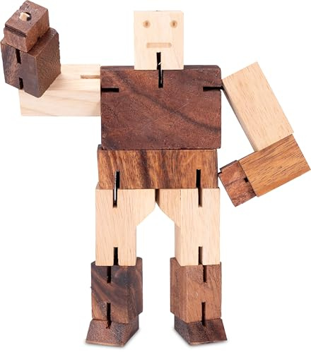 LOGOPLAY - Robot Puzzle – Puzzle 3D – Gioco di pensiero – Montessori – Gioco di battaglia – Gioco di logica in legno con diverse varianti di gioco