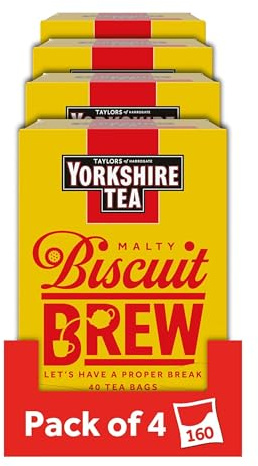 Yorkshire Tea Biscuit Brew Flavoured Tea Bags, 4 Boxes of 40 Tea Bags (Total 160 Bags)