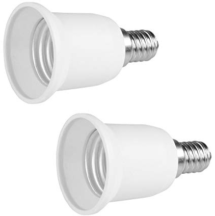 2x Lampensockel Adapter | E14 auf E27 | Lampenfassung Konverter Fassung Sockel Stecker Glühbirne Lampe LED | 2 Stück