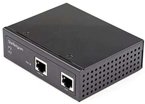 StarTech Industrieller Gigabit PoE Injektor, High Speed (POEINJ1G90W) | 90W 802.3bt PoE++, 48-56V DC, Hutschiene, UPoE Ultra Power over Ethernet, -40°C bis 75°C