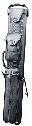 Champion Sport Co Sport 2 x 4 Premium-Billardqueue-Tasche für Queue-Sticks (2 Butts 4 Schäfte), Verkaufspreis: $245 (Schwarz J&J Leder-Pool-Queue-Tasche mit Ständer (C-0427), 2 x 4)