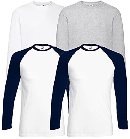4 Fruit of The Loom Longsleeve Tshirt Langarm Verschiedene Farbsets