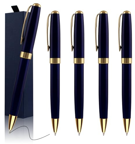 Penne a sfera di lusso personalizzate Set da scrittura Confezione regalo Eleganti penne regalo per ufficio aziendale - Personalizzate con il tuo nome o messaggio con 10 ricariche extra