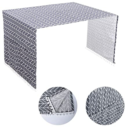 Fridge Dust Cover, 55 * 130cm Dryer Dust Cover Multi-Purpose Washing Machine Cover with Side Storage Pockets for Fridge Dryer Washing Machine Microwave Oven Electrical Appliances Gray Arrows