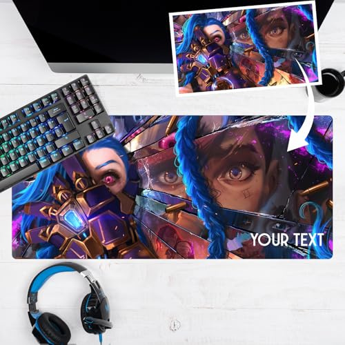 Wanapix | Gaming Mauspad personalisiert | XXL Mousepad mit Foto | Schreibtischunterlage | Desk mat | rutschfeste Gummibasis | 90 x 40cm | Originelle Gamersgeschenke | 100% personalisiert