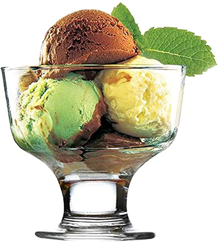 Juego de 2 Tarrinas para Helados de Vidrio de Diamante Vintage con Patas de Sundae para Fiestas de Vacaciones de Granja, Cuencos de Postre Grandes de 10.5 Onzas