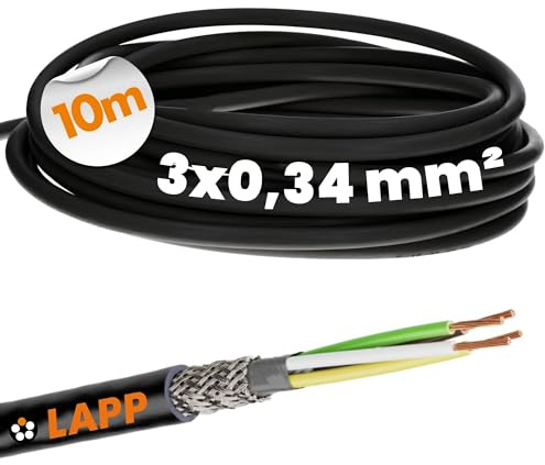 Lapp Câble de Commande Blindé LiYCY 3x0,34 mm² - Signal 3 Fils - 10 m Noir